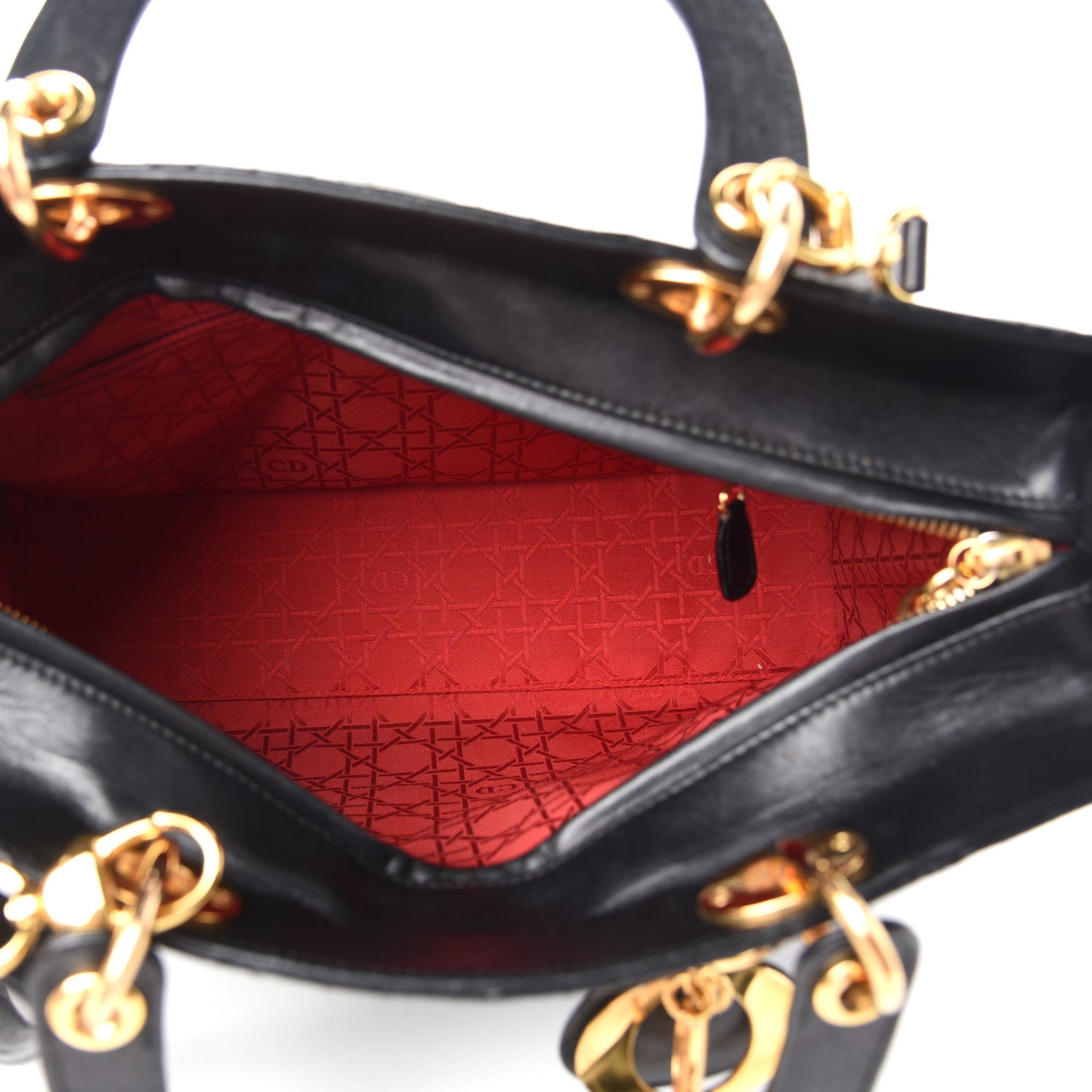 Lambskin Cannage Large Lady Dior Black