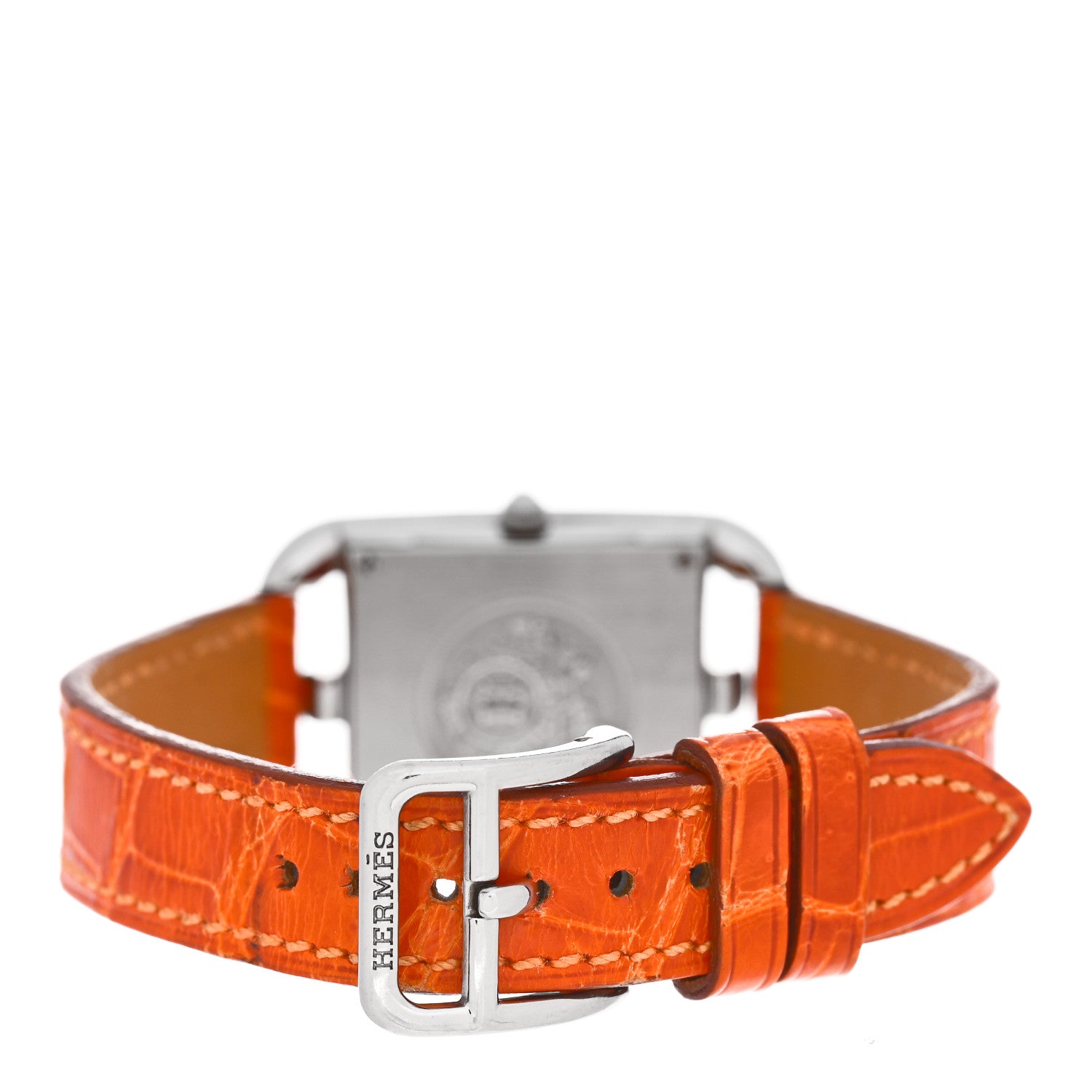 Hermes Stainless Steel Alligator 23mm Cape Cod Quartz Watch Orange 3 of 5