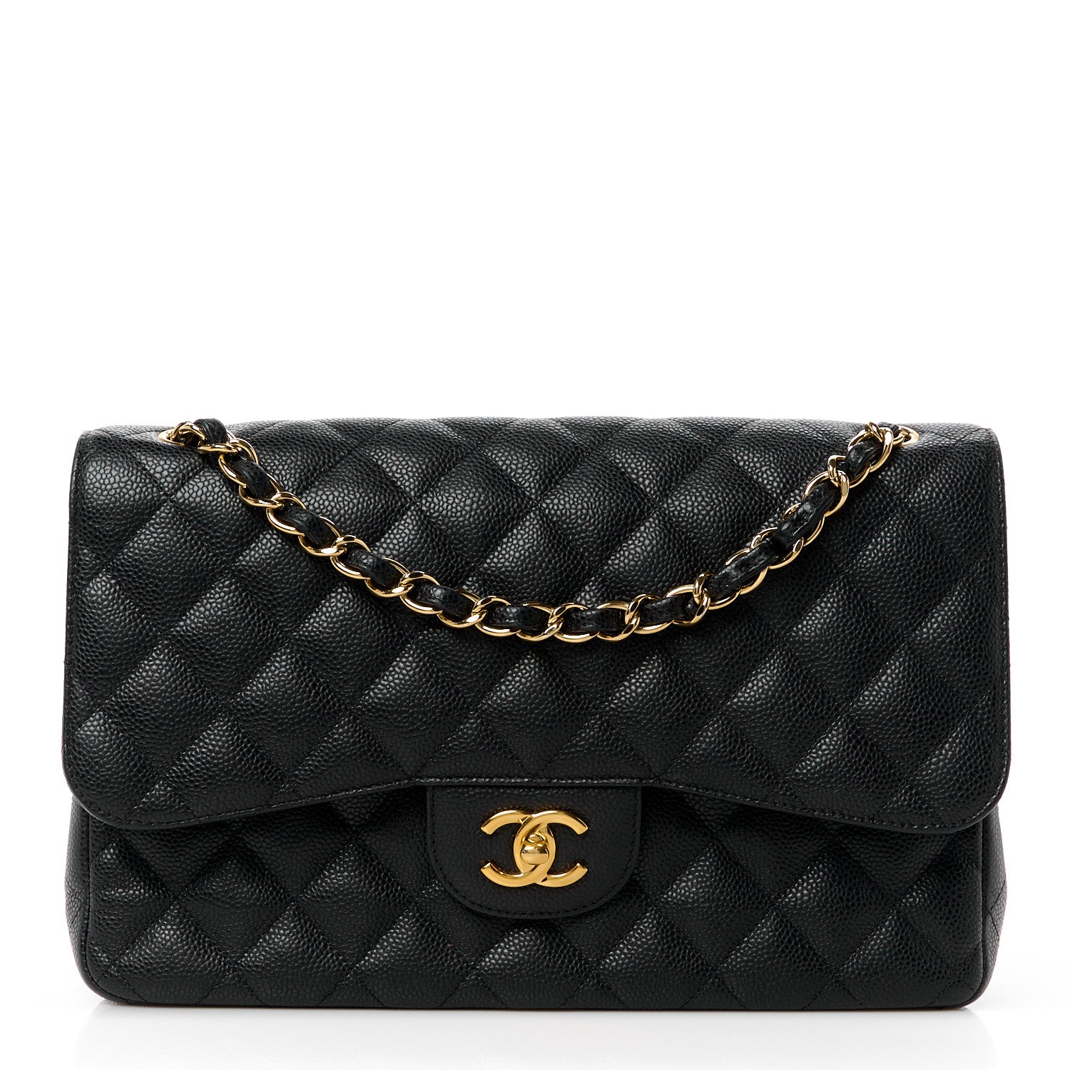 Chanel Caviar Quilted Jumbo Double Flap Black 1 of 12