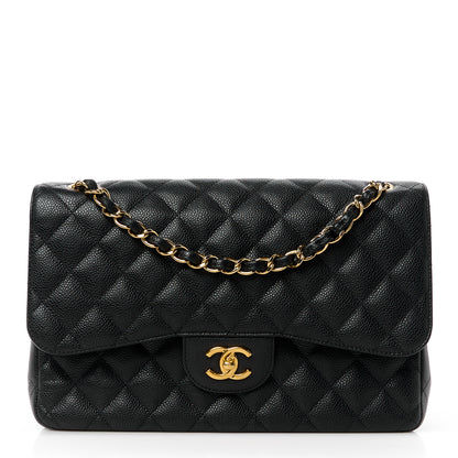 Chanel Caviar Quilted Jumbo Double Flap Black 1 of 12