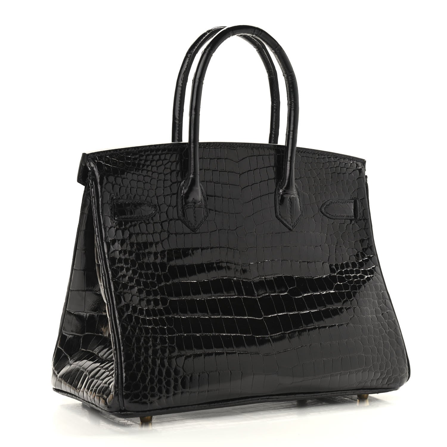 Hermes Shiny Porosus Crocodile Birkin 30 Black 2 of 8