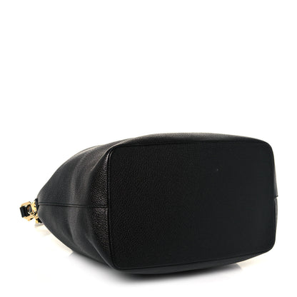 Dolce & Gabbana Drummed Calfskin Claudia Drawstring Bucket Shoulder Bag Black 4 of 12