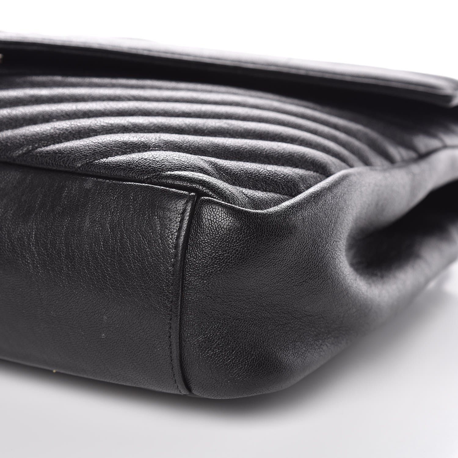 Saint Laurent Sheepskin Matelasse Chevron Monogram Large College Satchel Black 8 of 11