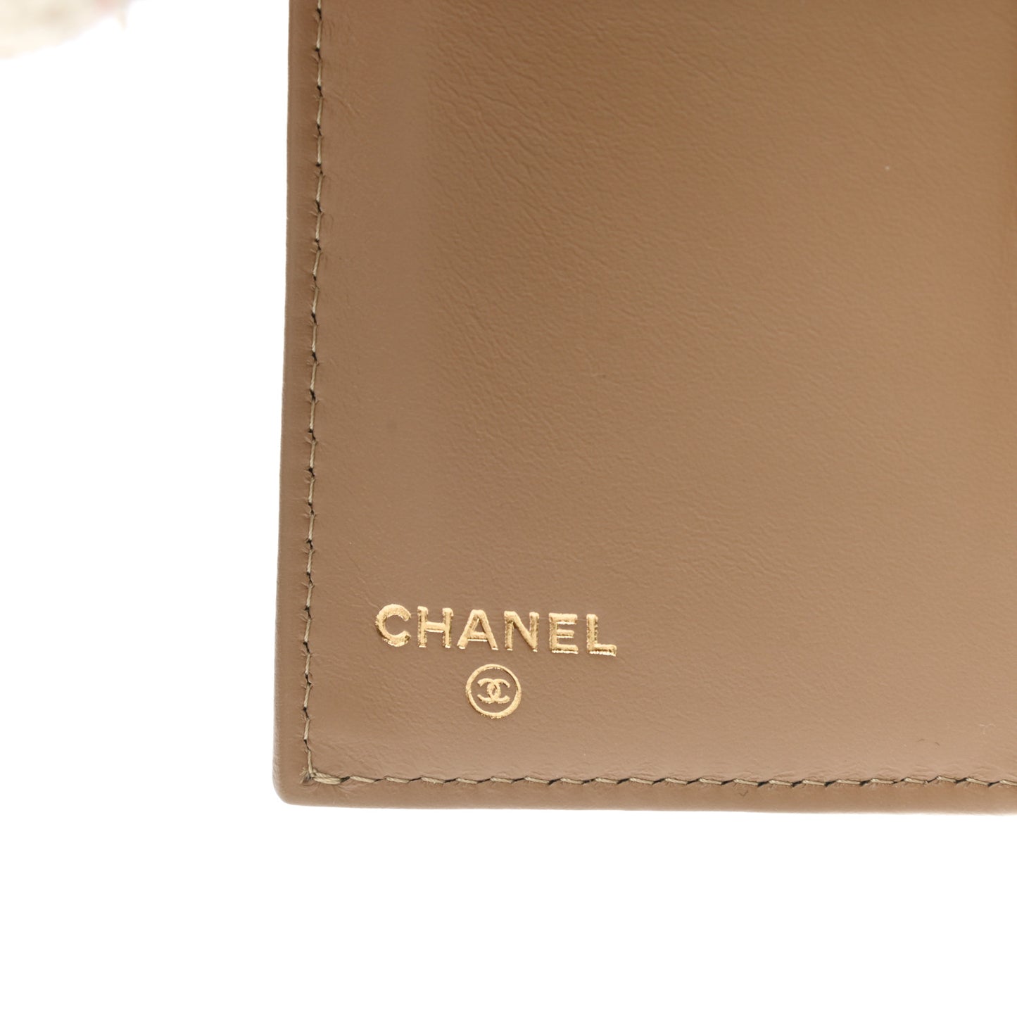 Caviar Quilted Medium Flap Wallet Beige