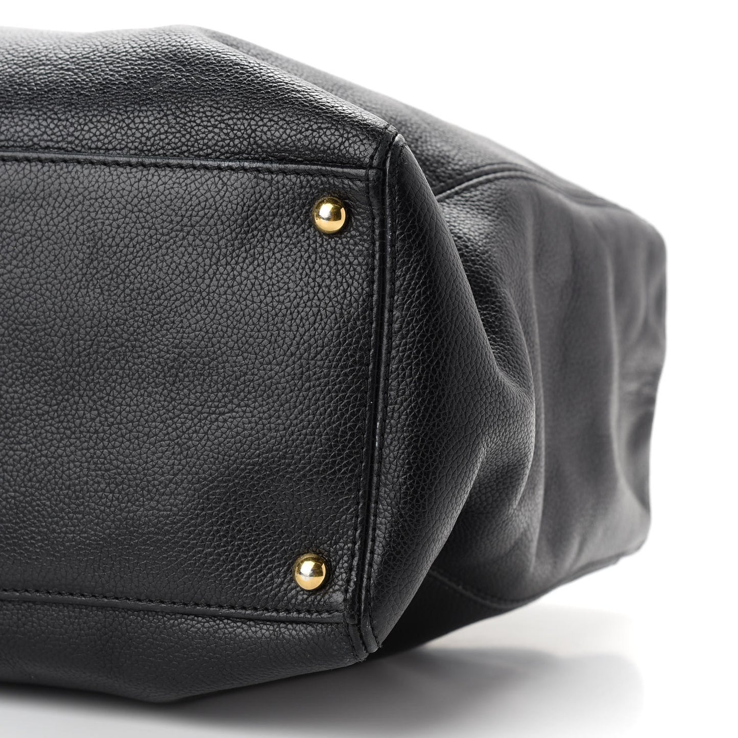 Calfskin Cerf Executive Shopper Tote Black