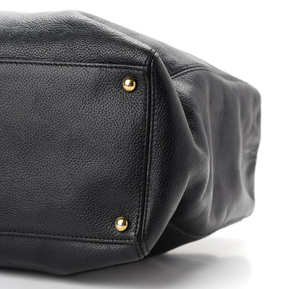Chanel Calfskin Cerf Executive Shopper Tote Black 10 of 12
