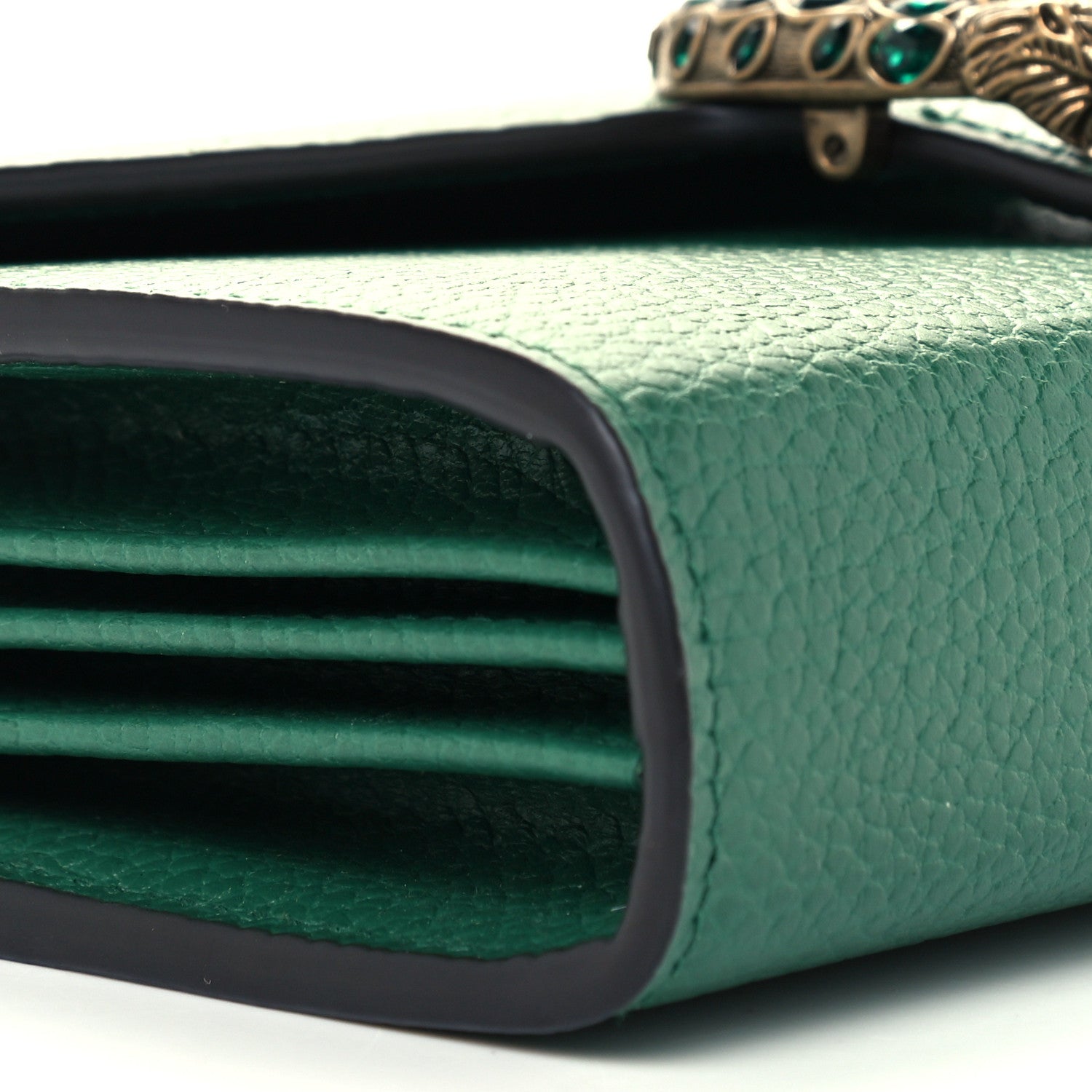 Gucci Calfskin Mini Dionysus Chain Wallet Emerald 9 of 10