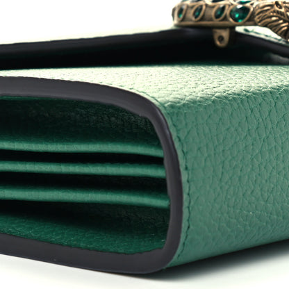 Gucci Calfskin Mini Dionysus Chain Wallet Emerald 9 of 10