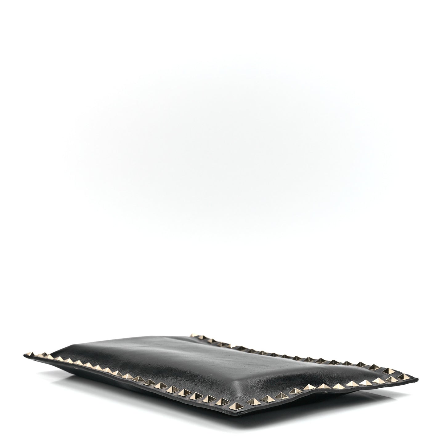 Vitello Large Rockstud Zip Pouch Black