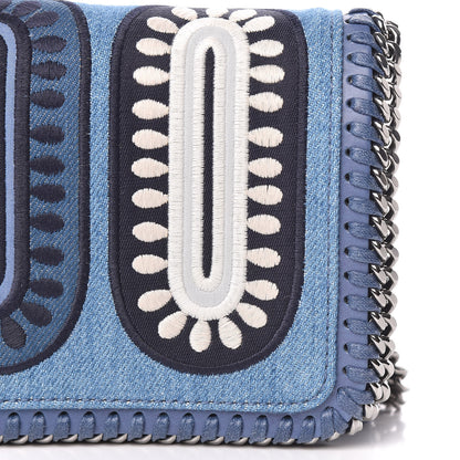 Stella McCartney Eco Denim Embroidered Zigarette Falabella Crossbody Blue 9 of 10