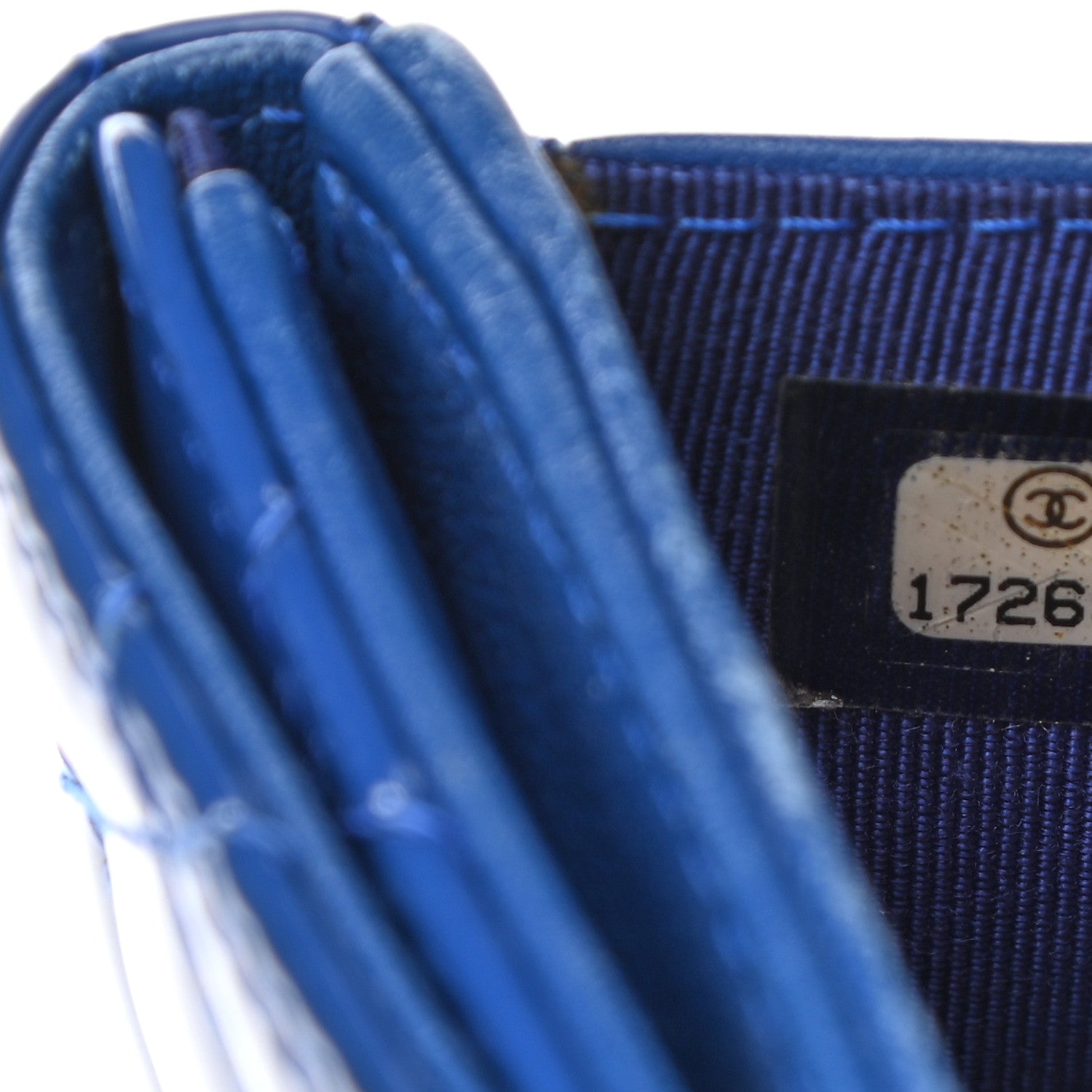 Chanel Patent Quilted Compact French Flap Wallet Blue 7 of 8