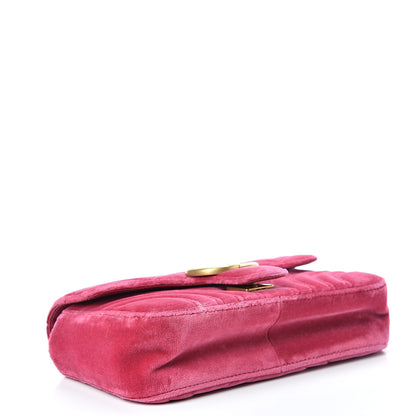 Gucci Velvet Matelasse Mini GG Marmont Shoulder Bag Light Raspberry Rose 3 of 12