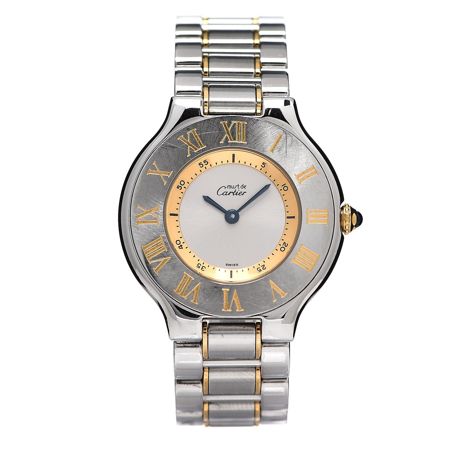 Cartier Stainless Steel 18K Yellow Gold 31mm Must De 21 Quartz Watch 1 of 4
