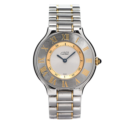 Cartier Stainless Steel 18K Yellow Gold 31mm Must De 21 Quartz Watch 1 of 4
