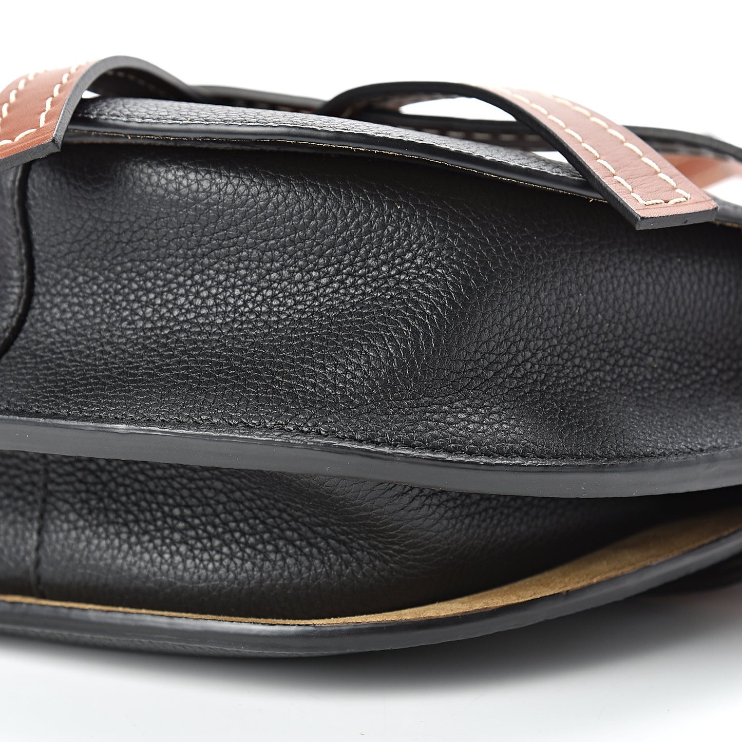 Grained Calfskin Small Gate Crossbody Bag Pecan Black
