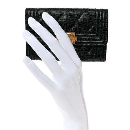Chanel Caviar Quilted Boy Flap Card Holder Black 2 of 9