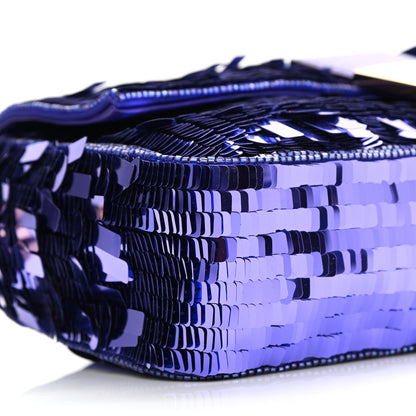 Fendi Sequin Paillettes Shiny Nappa Sex and the City Baguette Viola Purple Rain 8 of 11