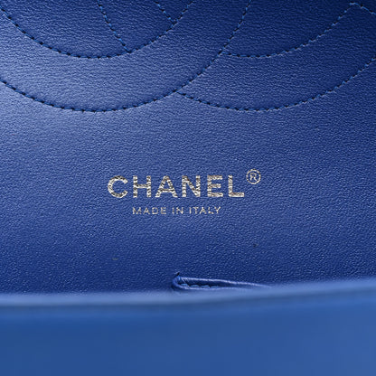 Chanel Patent Calfskin Quilted Jumbo Double Flap Blue 6 of 12