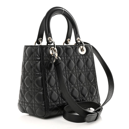 Christian Dior Lambskin Cannage Medium Lady Dior Black 3 of 11