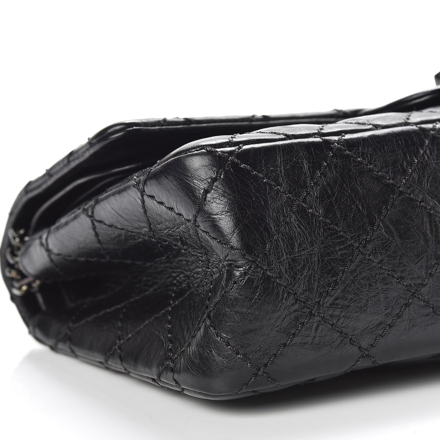 Aged Calfskin Quilted 2.55 Reissue 225 Flap So Black