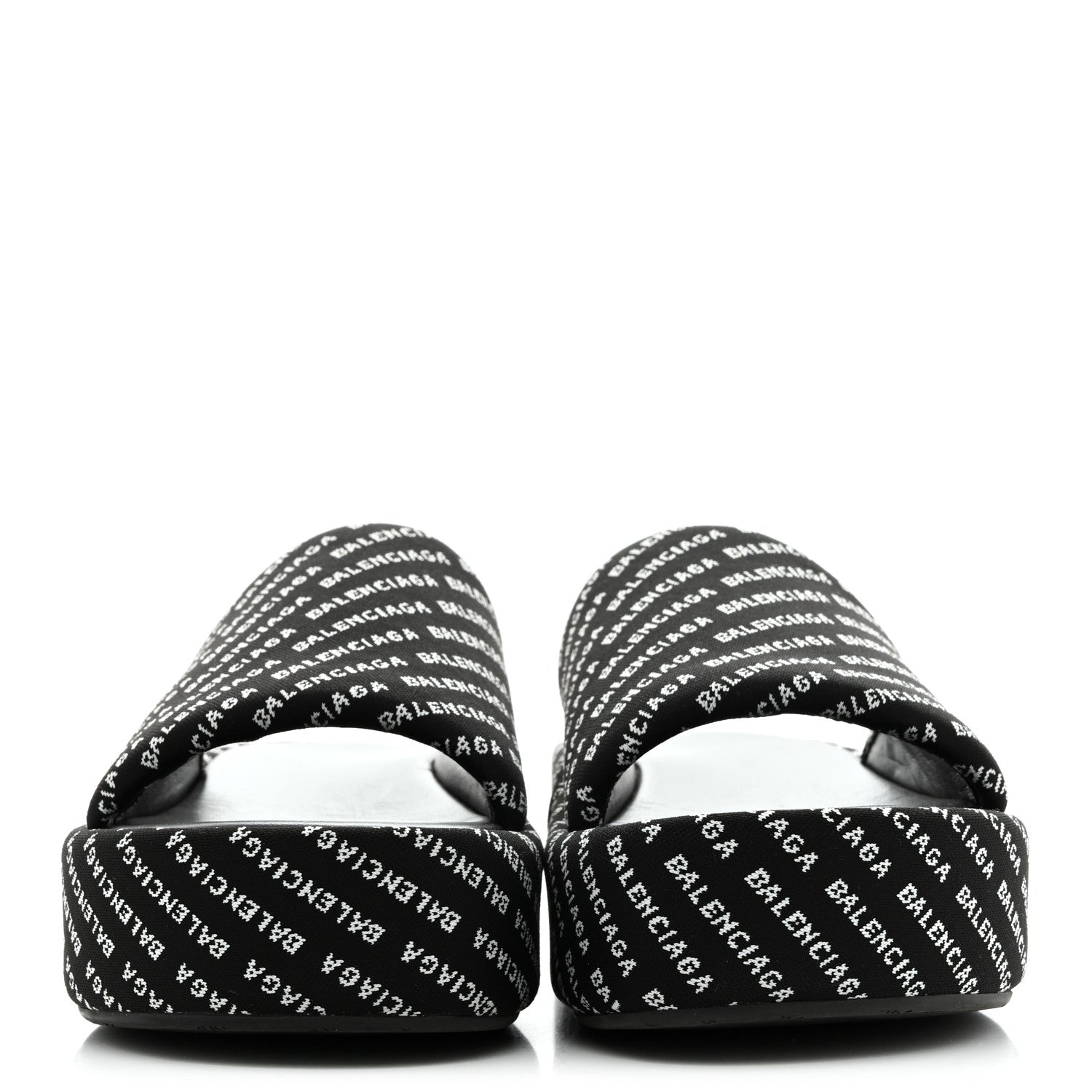 Balenciaga Jacquard Allover Logo Rise Platform Sandals 36 Black White 3 of 8