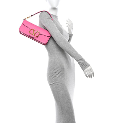 Valentino Garavani Calfskin Vlogo Loco Shoulder Bag Feminine Pink 2 of 12
