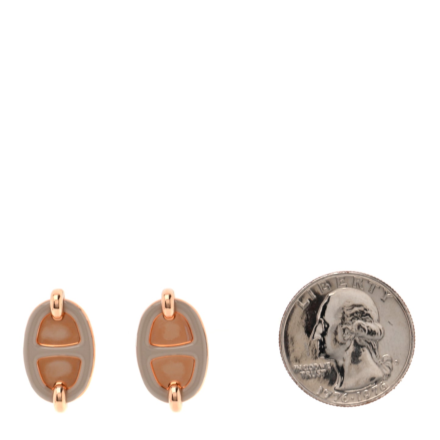 Enamel Mini Maillon Earrings Marron Glace