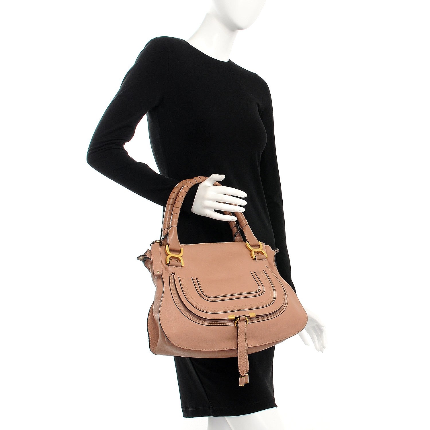 Chloe Calfskin Small Marcie Satchel Blush Nude 3 of 13