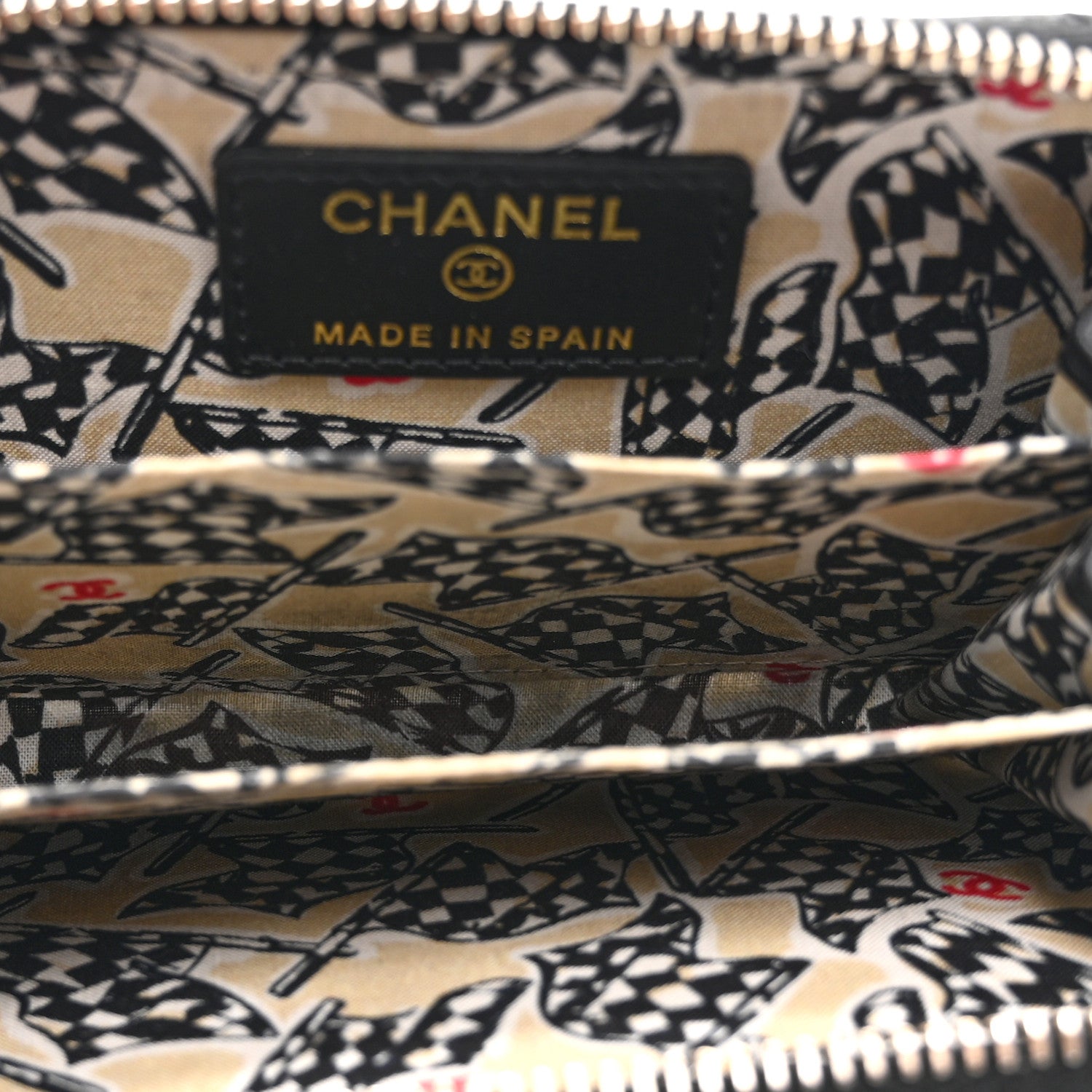 Chanel Caviar Quilted Striated CC Zip Coin Purse Black 5 of 9