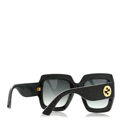 Gucci Square Frame Glitter GG0102S Sunglasses Black 4 of 9
