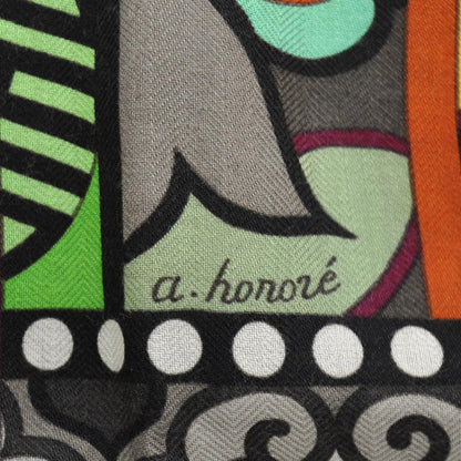 Hermes Cashmere Silk La Femme Aux Semelles de Vent Shawl 140 7 of 9