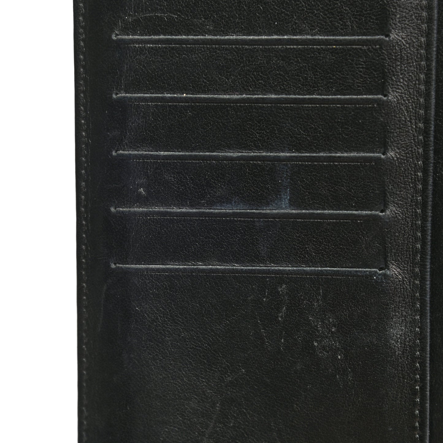 Lambskin Camellia Embossed Yen Wallet Black