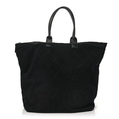 Chanel Terry Cotton CC Beach Tote Set Black 1 of 11