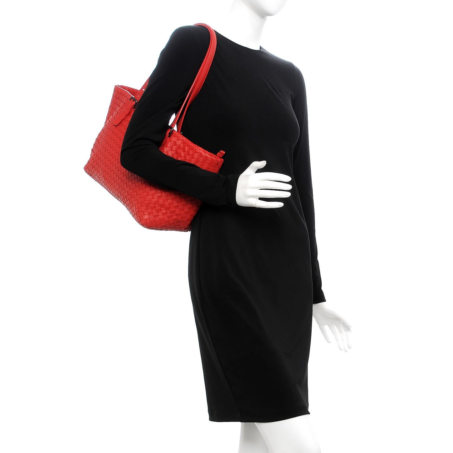 Nappa Intrecciato Medium Seamless Tote Red