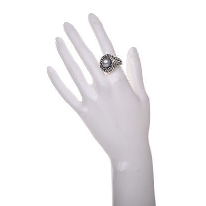 David Yurman Sterling Silver Diamond Pearl 10mm Crossover Ring 52 6 2 of 6
