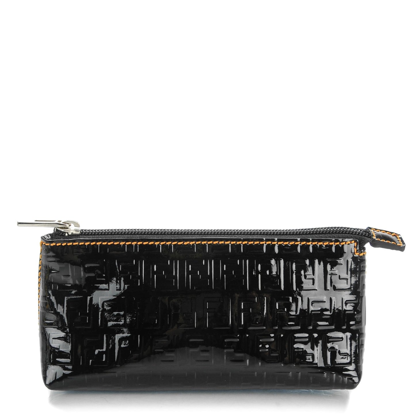 Patent FF Embossed Cosmetic Pouch Black