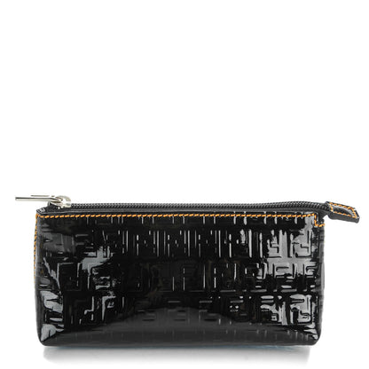 Fendi Patent FF Embossed Cosmetic Pouch Black 1 of 7