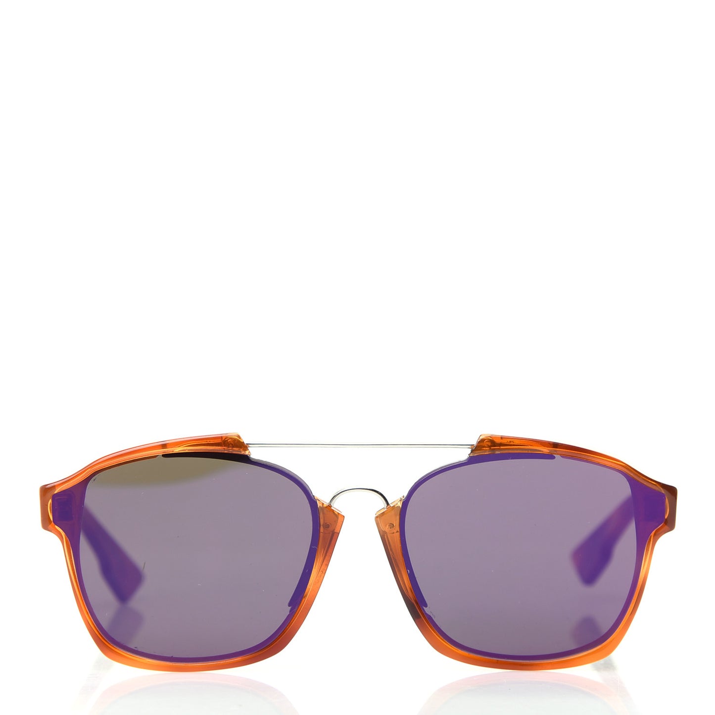 Abstract Square Mirrored Sunglasses Havana Purple
