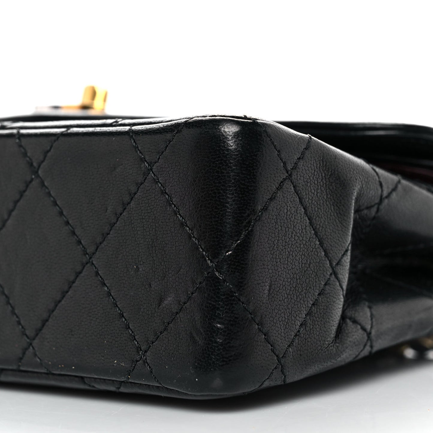 Lambskin Quilted Small Single Flap Black