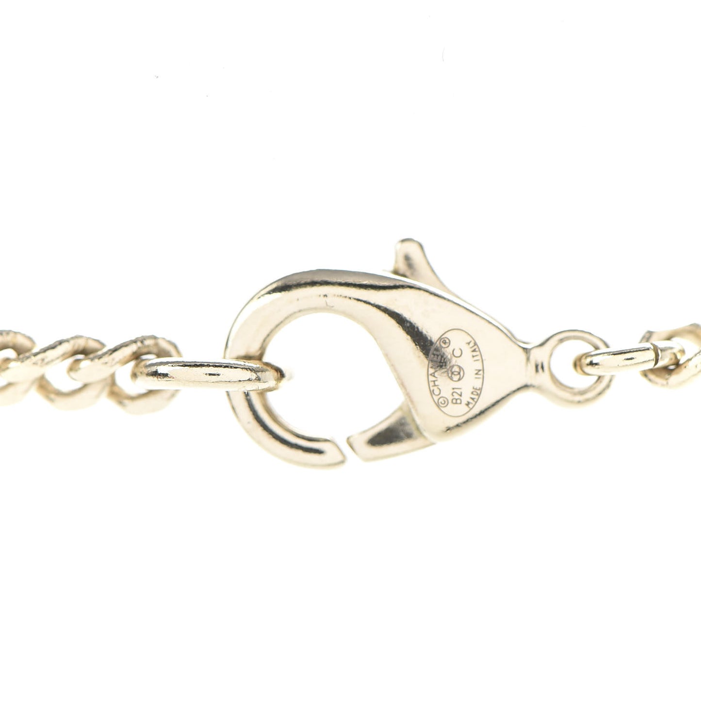 Crystal Dog Tag Charm Necklace Gold