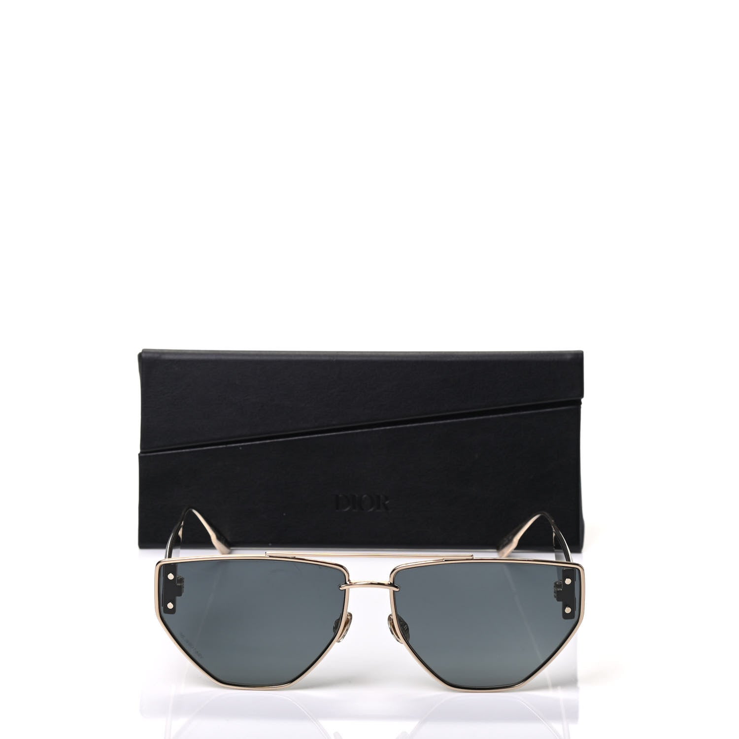 Christian Dior Clan 2 Aviator Sunglasses Black Gold 7 of 7