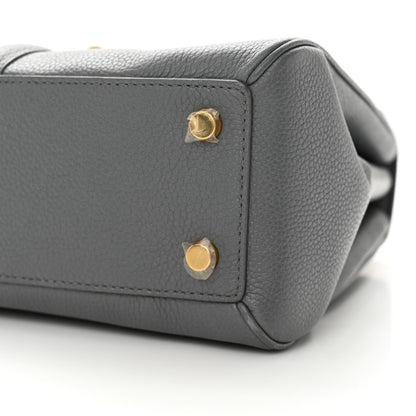 Celine Grained Calfskin Small 16 Top Handle Bag Medium Grey 10 of 15