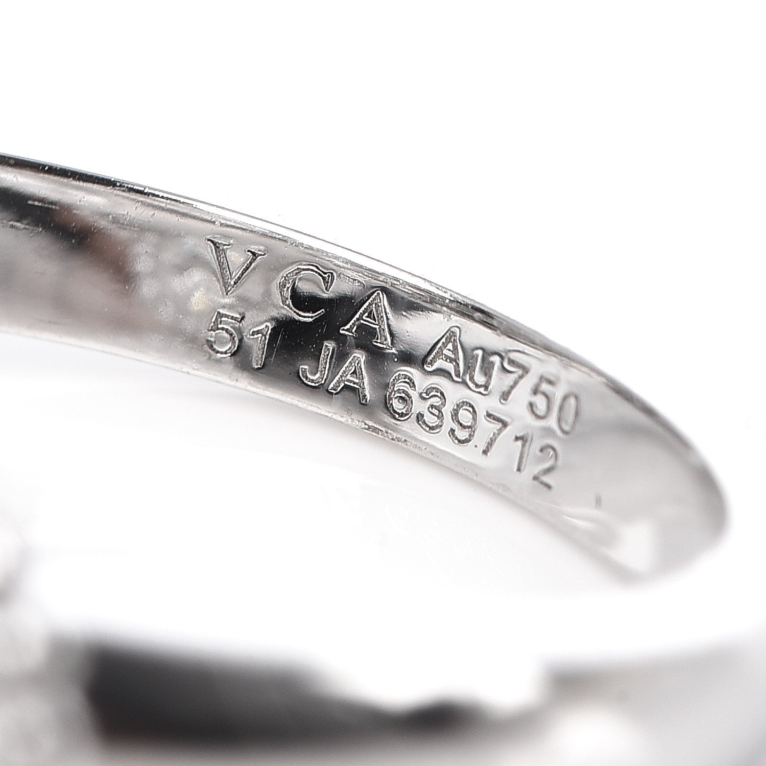 Van Cleef & Arpels 18K White Gold Diamond Vintage Alhambra Ring 51 5.75 5 of 5