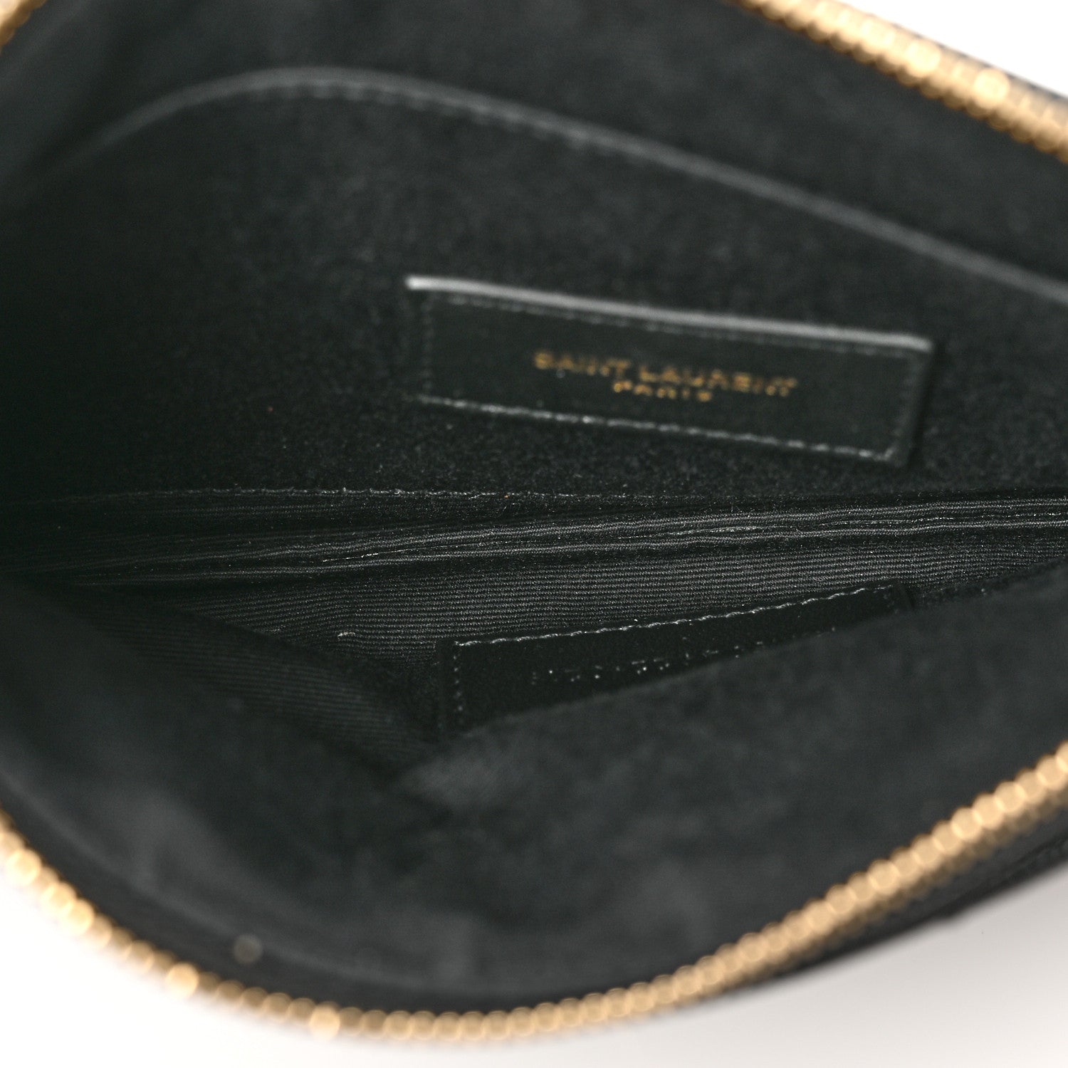 Saint Laurent Grain De Poudre Chevron Monogram Bill Pouch Black 5 of 7