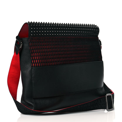 Christian Louboutin Calfskin Spikes Loubiclic Messenger Black 3 of 10