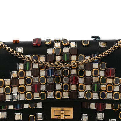 Chanel Satin Gripoix Paris Byzance 2.55 Reissue 225 Flap Black 8 of 13