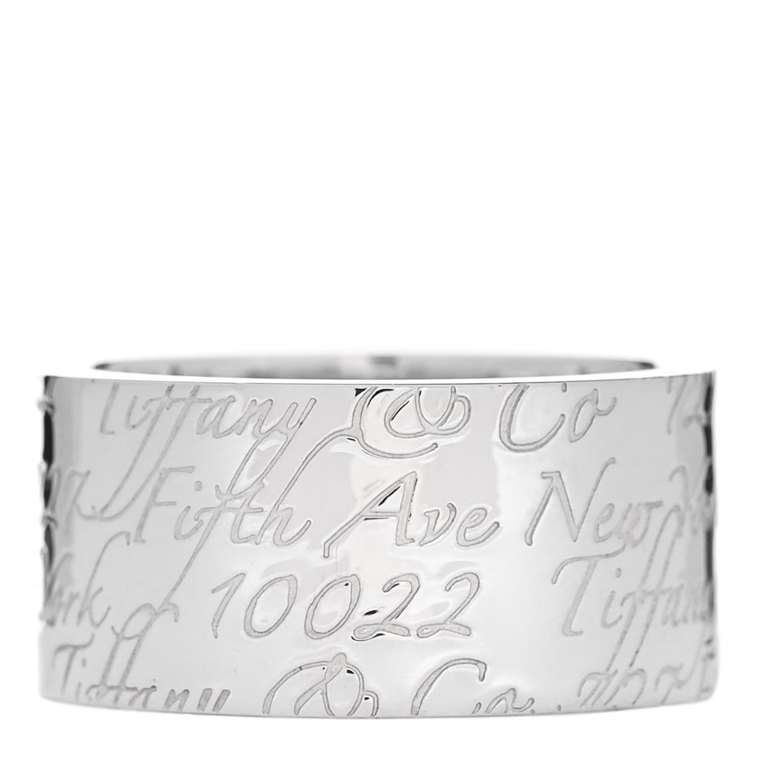 Tiffany Sterling Silver 10mm Notes Wide Ring 54 7 1 of 4