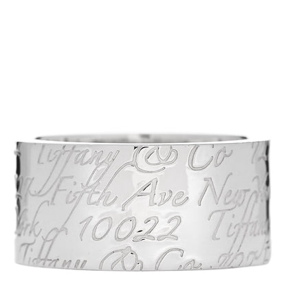 Tiffany Sterling Silver 10mm Notes Wide Ring 54 7 1 of 4