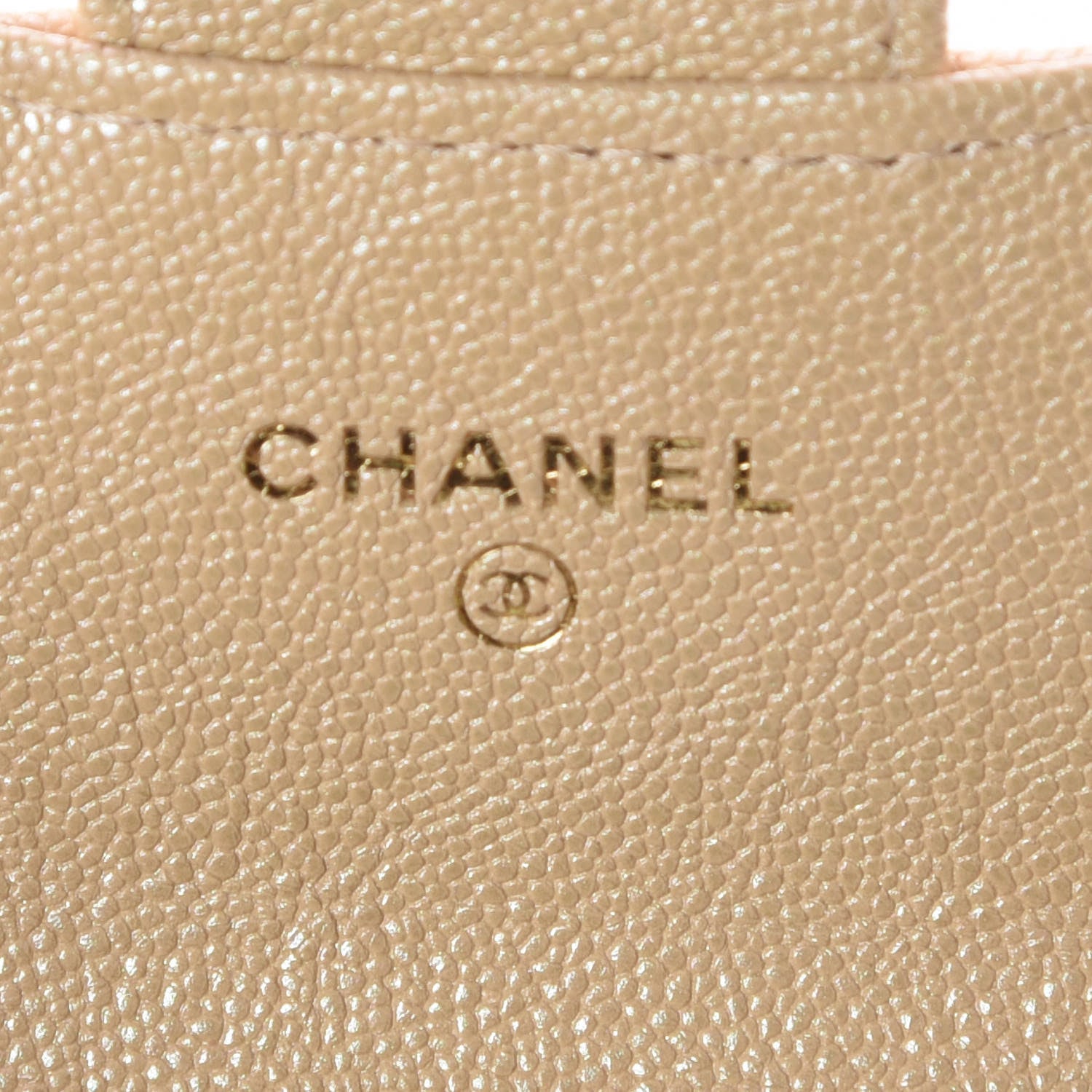 Chanel Iridescent Caviar Quilted Flap Card Holder Wallet Beige 6 of 8