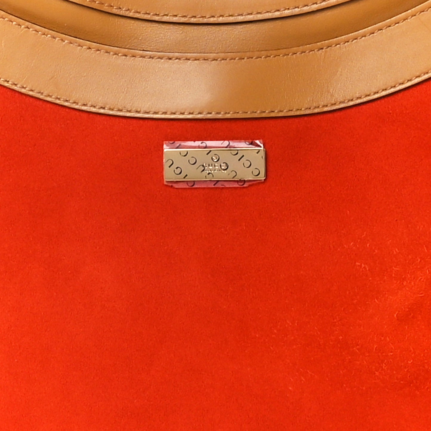 Suede Calfskin Bamboo Handle Jackie O Hobo Orange
